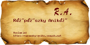 Répászky Anikó névjegykártya